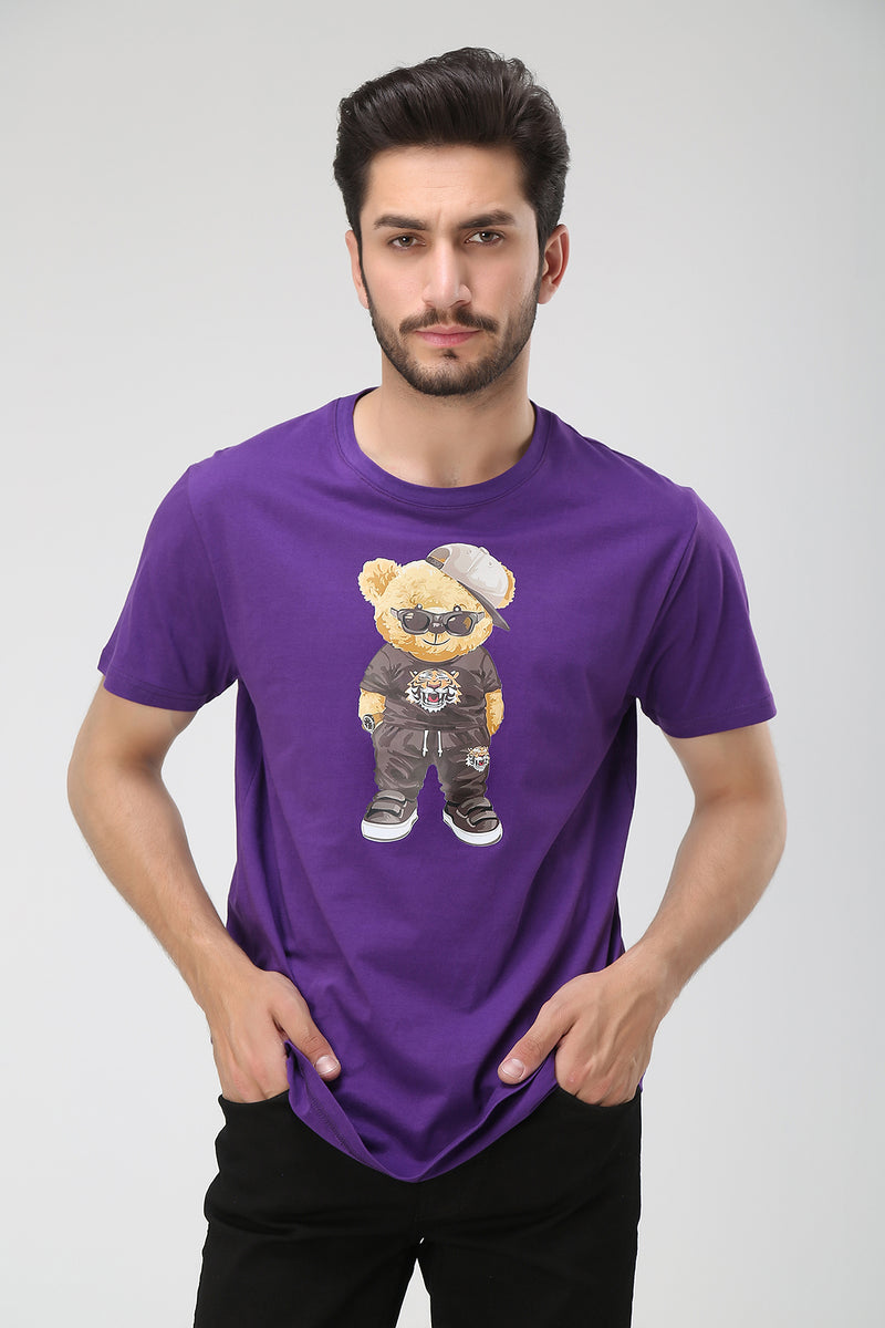 Bear Graphic Print Tshirt Brackets