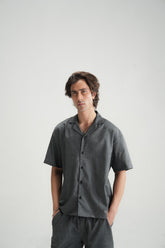 Black Self-Pattern Resort Shirt - Brackets