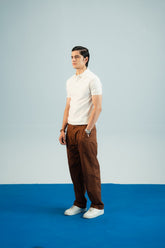 Vanilla White Jacquard Polo