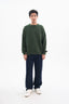Navy Blue Pleated Pants