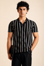 Knitted Casual Shirt Black & White