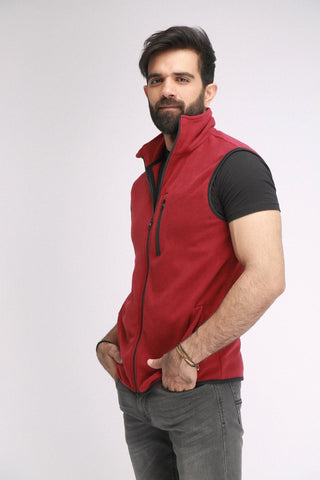 Men's Stylish Sleeveless Fleece Jacket - Brackets