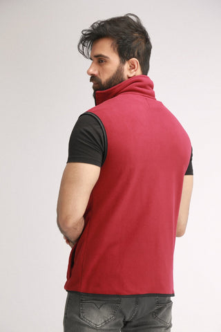 Men's Stylish Sleeveless Fleece Jacket - Brackets