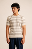 Jacquard knit T-Shirt - Off White