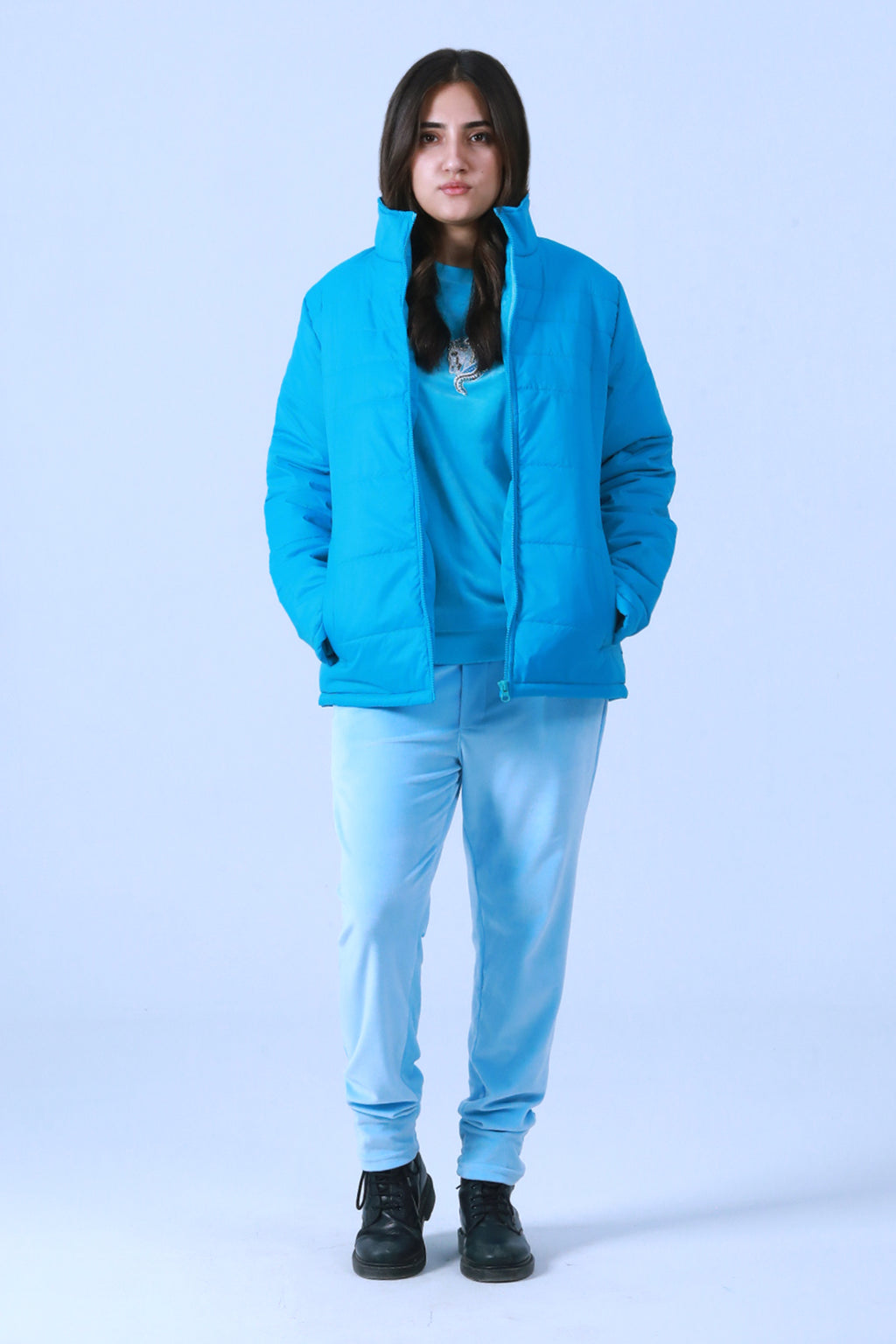 Blue Puffer Jacket - Brackets