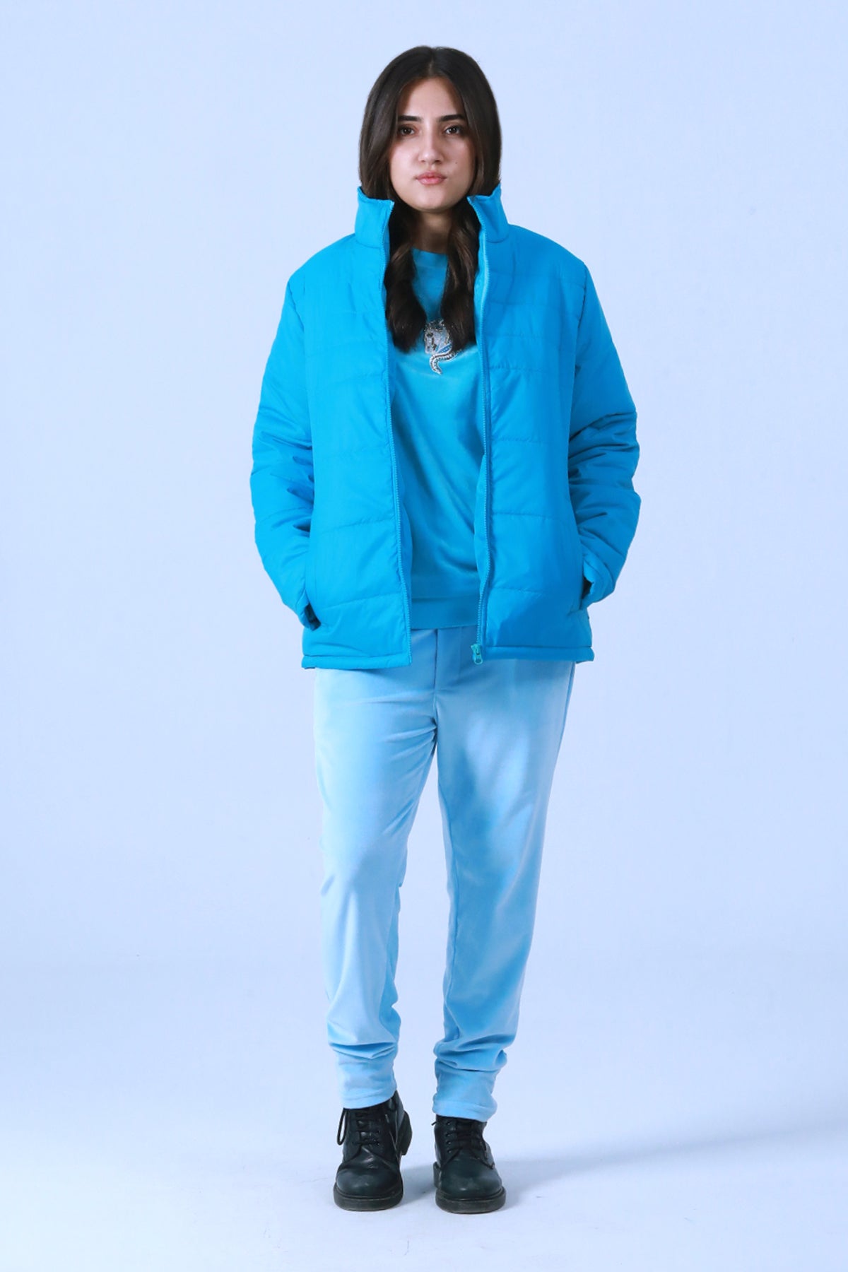 Blue Puffer Jacket - Brackets