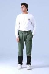 BLACK AND OLIVE TRACK TROUSERS