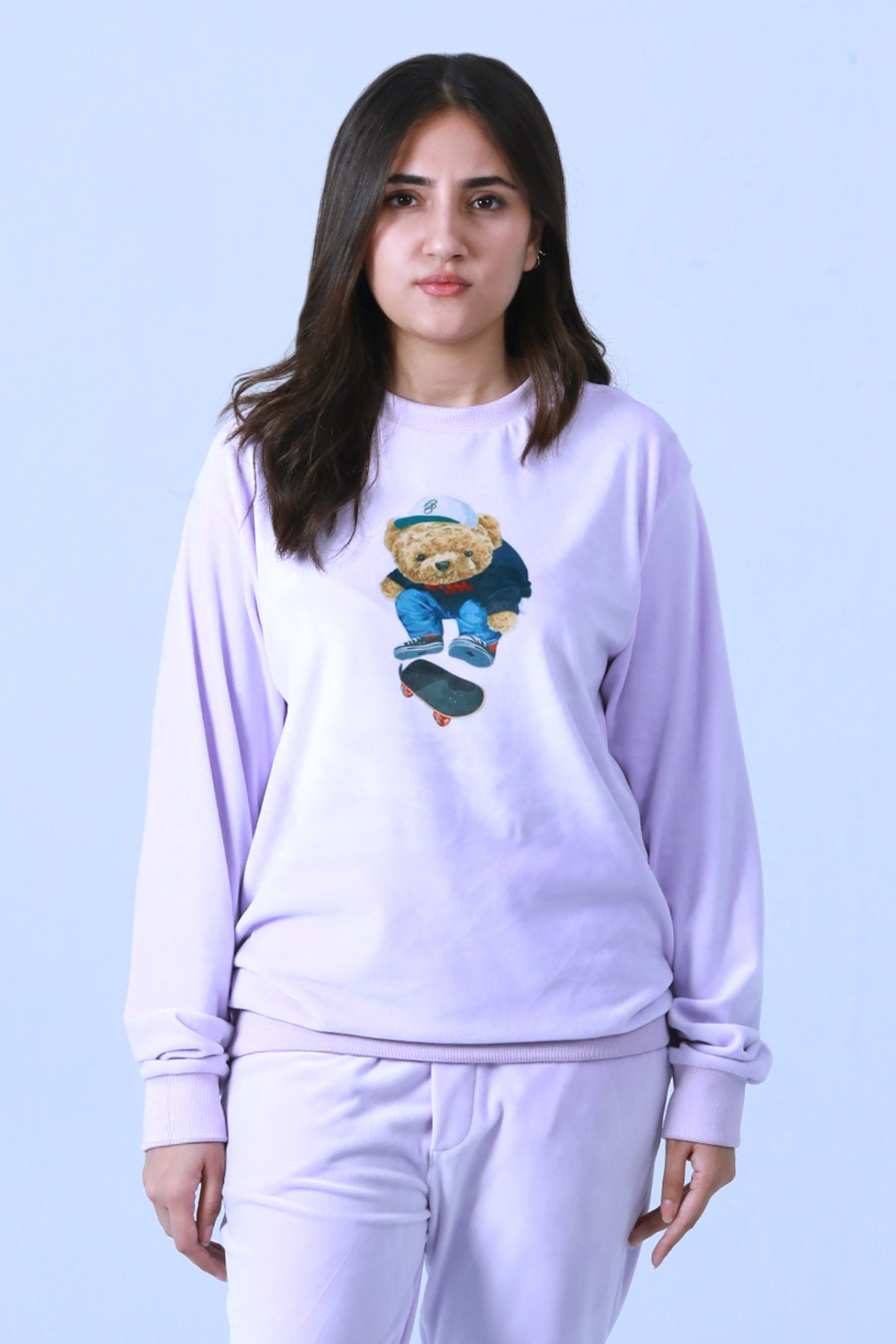 VELOUR SWEATSHIRT WITH SUBLIMATION PRINT - Brackets Main image