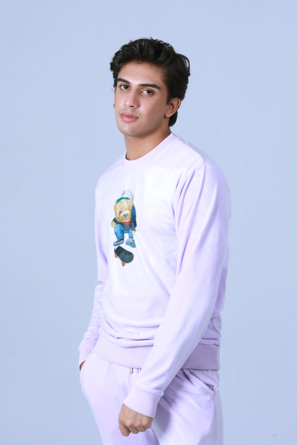 VELOUR SWEATSHIRT WITH SUBLIMATION PRINT - Brackets