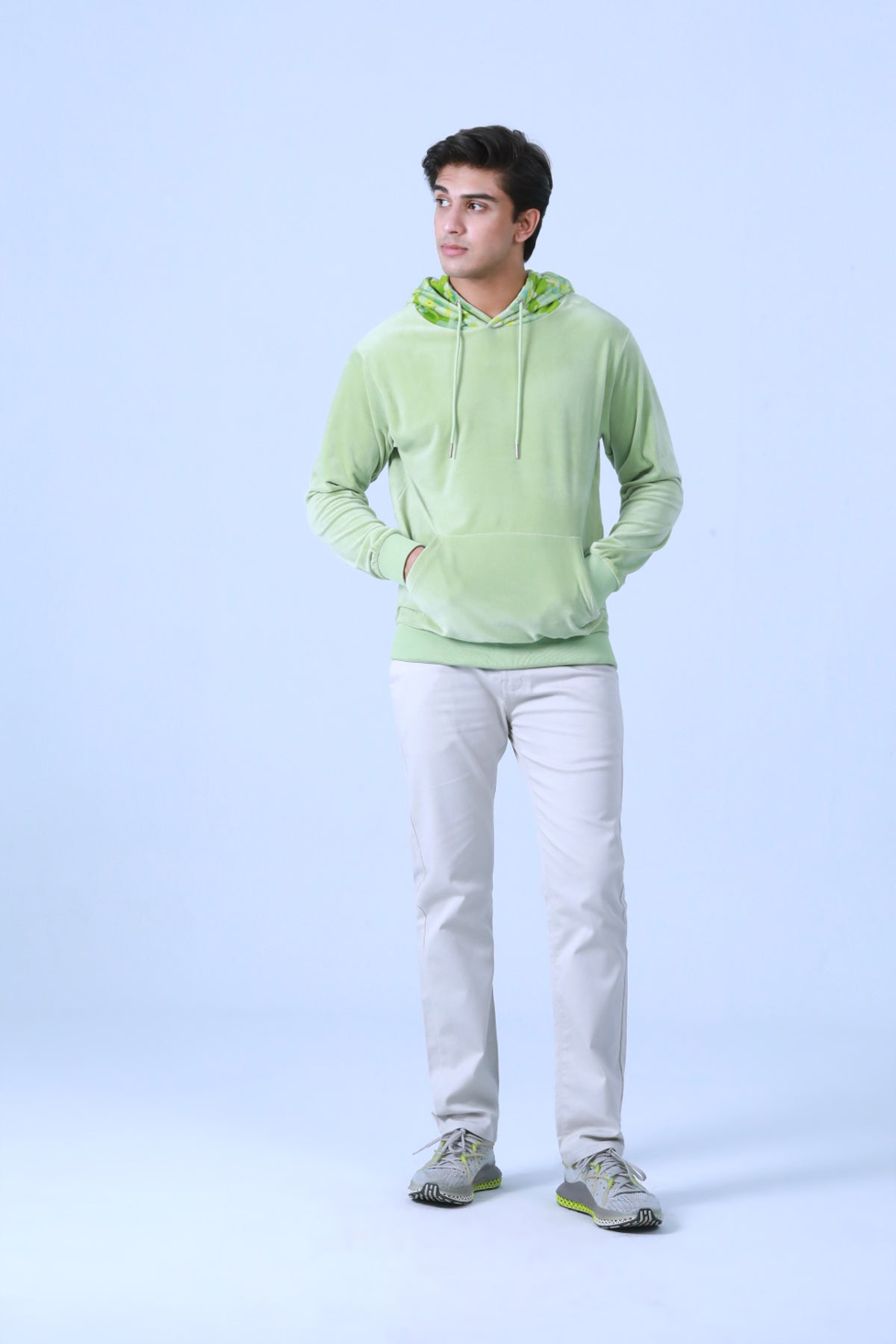 Velour Pullover Hoodie - Brackets