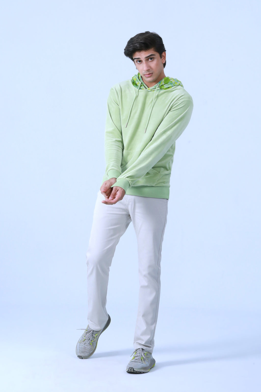 Velour Pullover Hoodie - Brackets