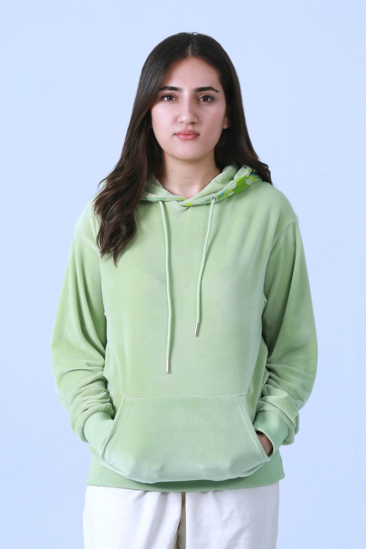 Velour Pullover Hoodie - Brackets