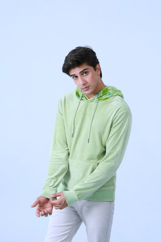 Velour Pullover Hoodie - Brackets