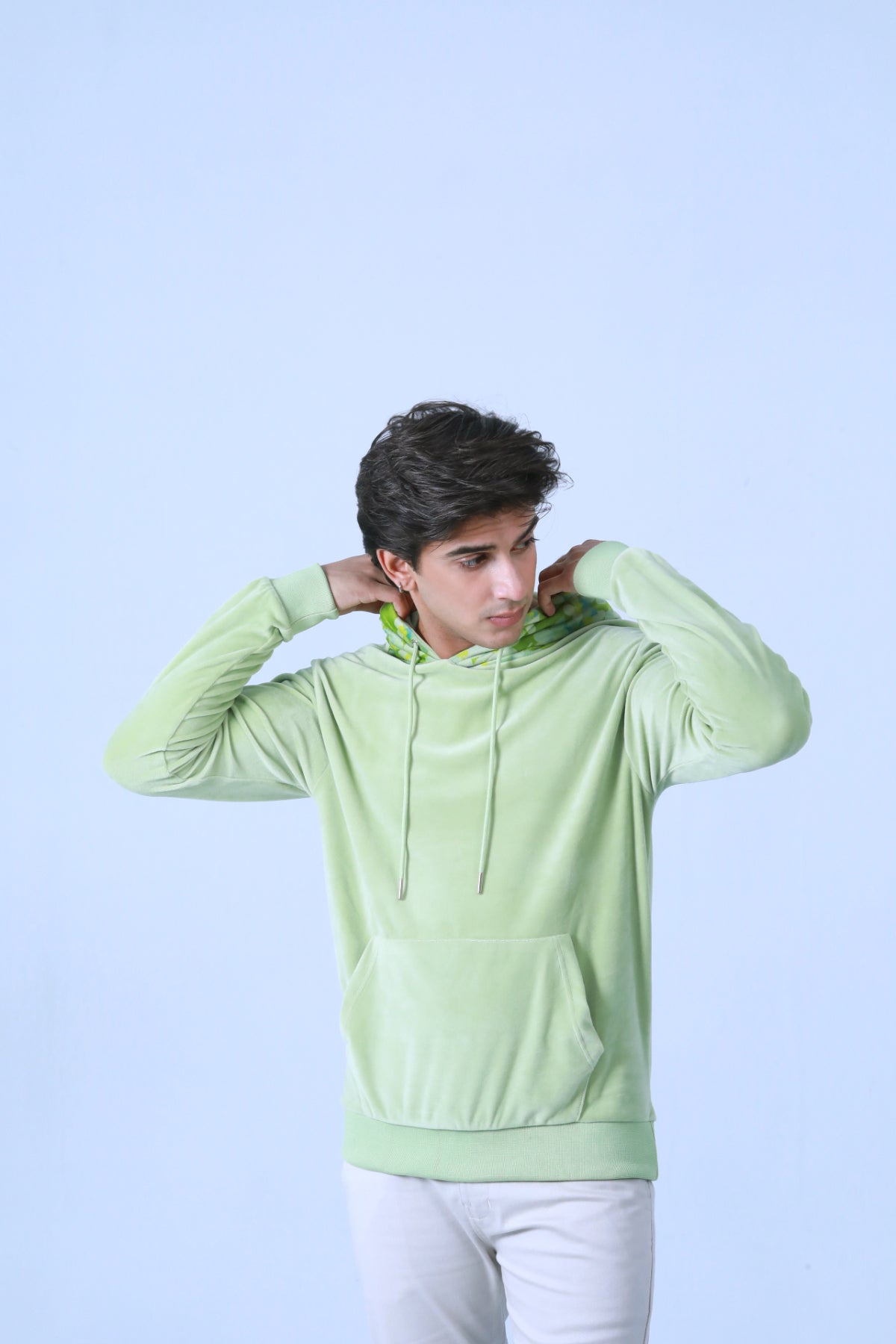 Velour Pullover Hoodie - Brackets
