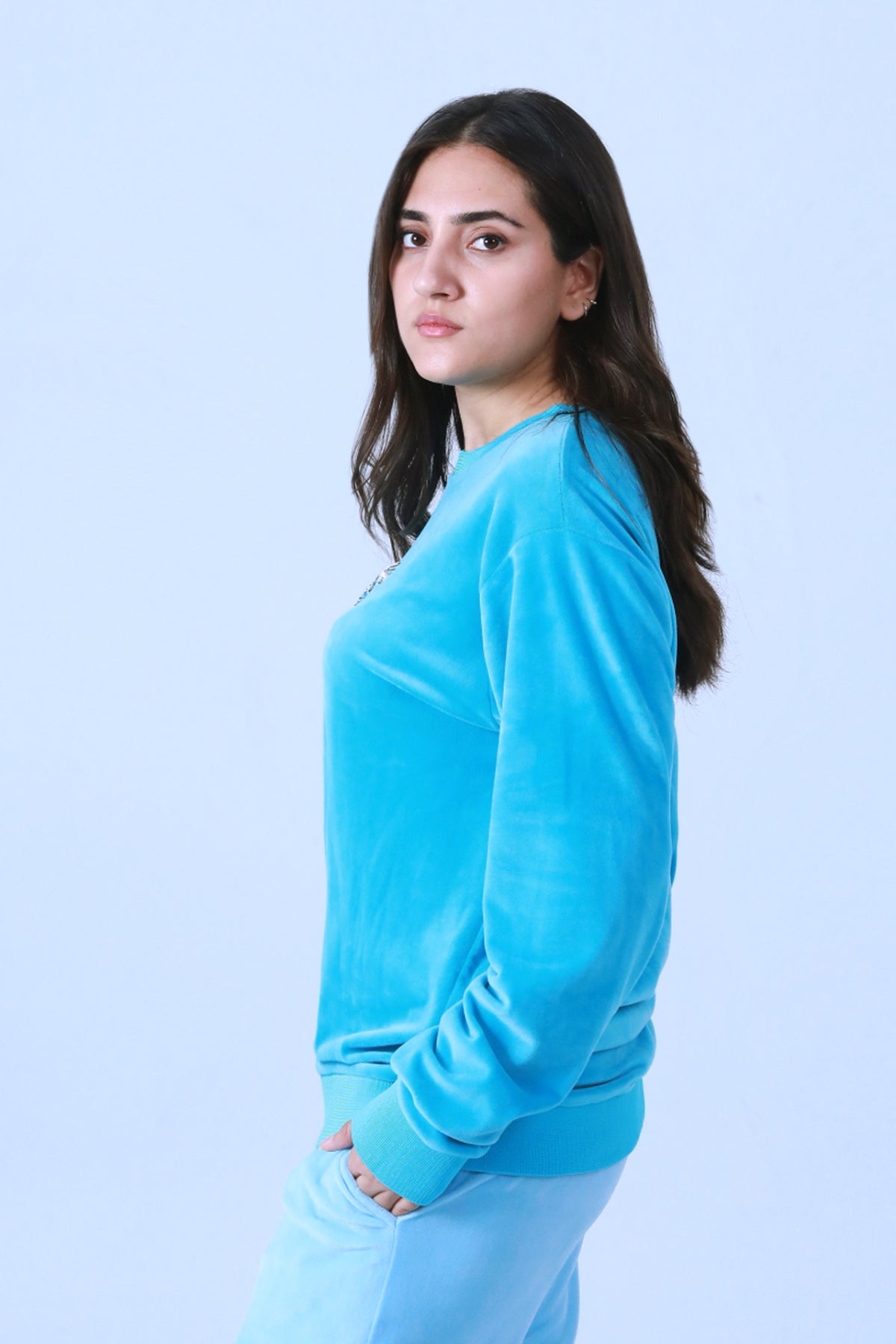 EMBELISHED VELOUR SWEATSHIRT - Brackets