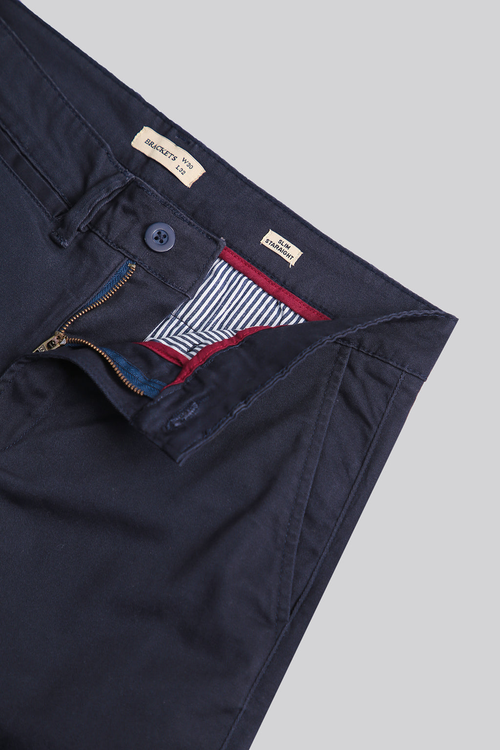 Straight Slim Fit Chinos - Brackets