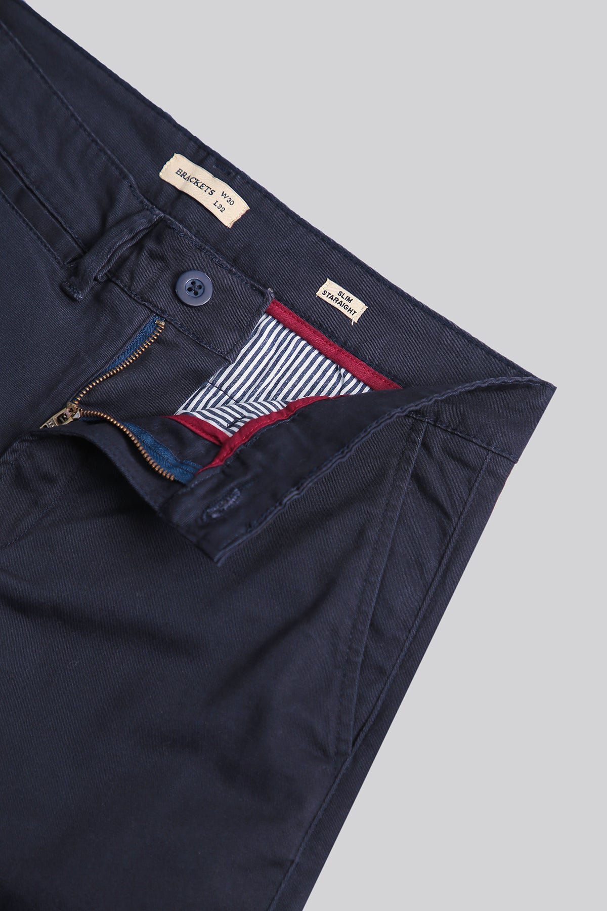 Straight Slim Fit Chinos - Brackets