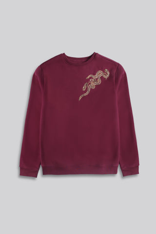 Beaded Fleece Sweatshirt - Brackets