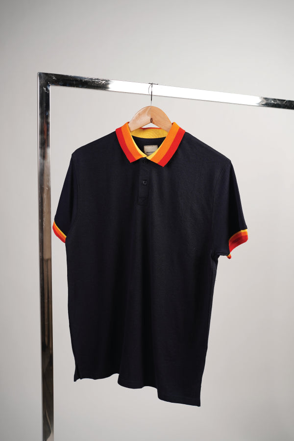 Polo Shirt With Sweater Knit Detailing - Brackets