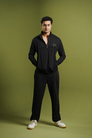 Embroidered Mock Neck Sweatshirt - Brackets