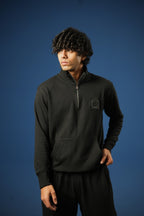 Mock Neck Sweatshirt With Hd Print - Brackets