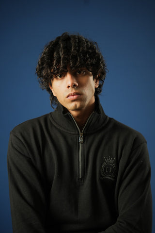 Mock Neck Sweatshirt With Hd Print - Brackets