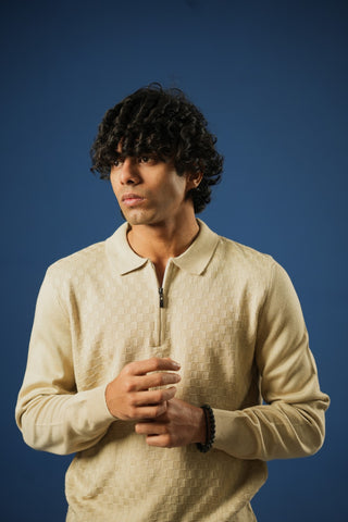 Half Zip Long Sleeve Polo - Brackets