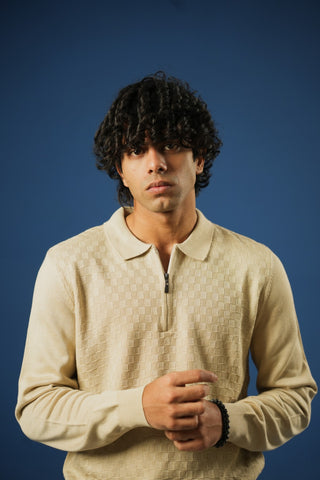 Half Zip Long Sleeve Polo - Brackets