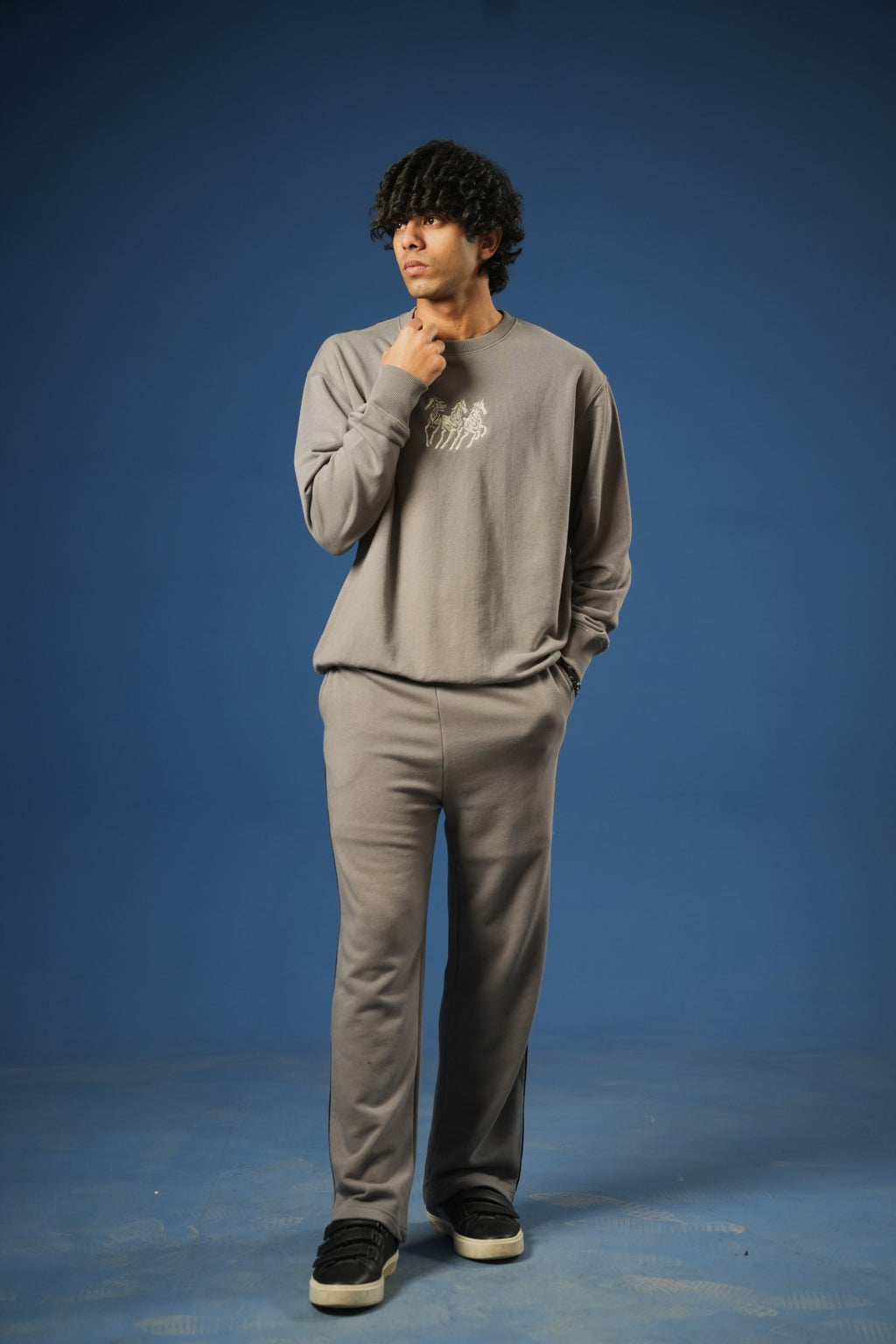 Wide Leg Trouers With Side Piping - Brackets