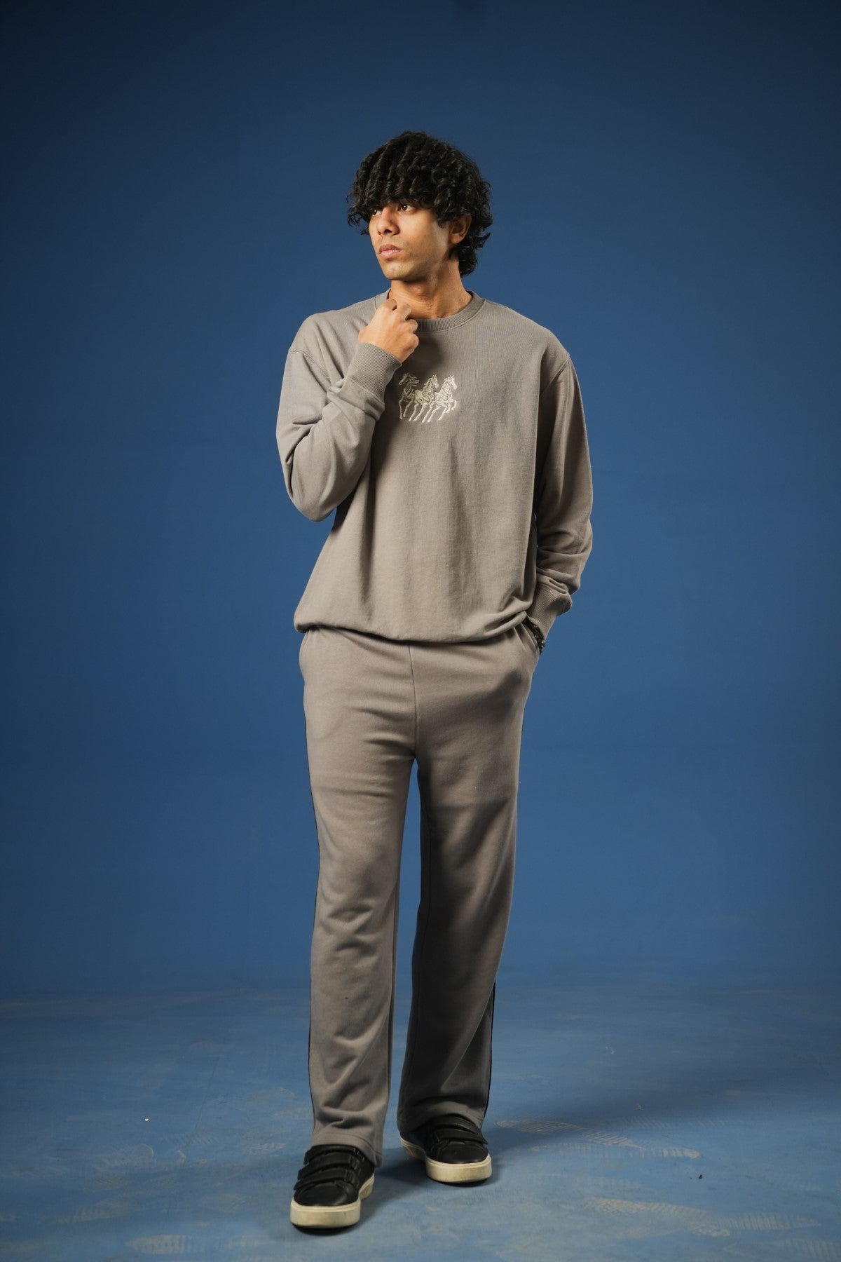 Wide Leg Trouers With Side Piping - Brackets