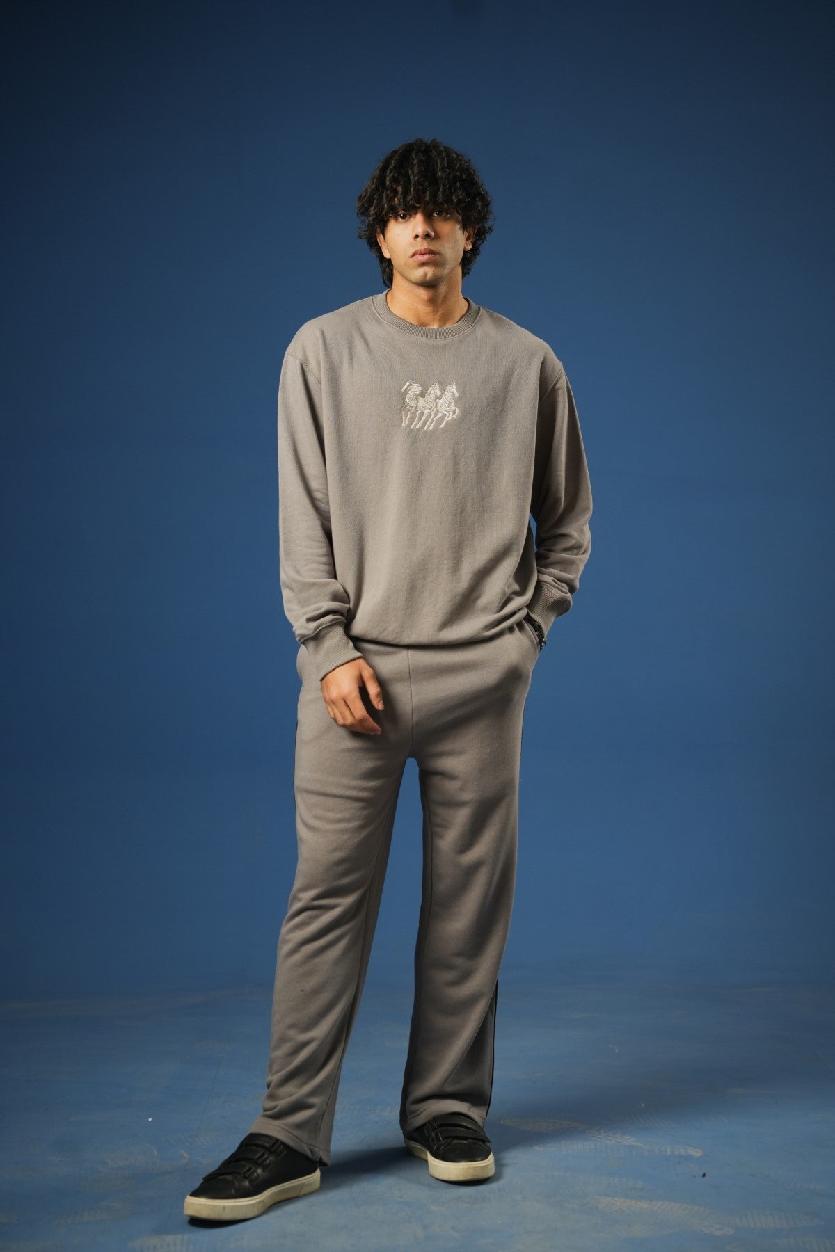 Wide Leg Trouers With Side Piping - Brackets