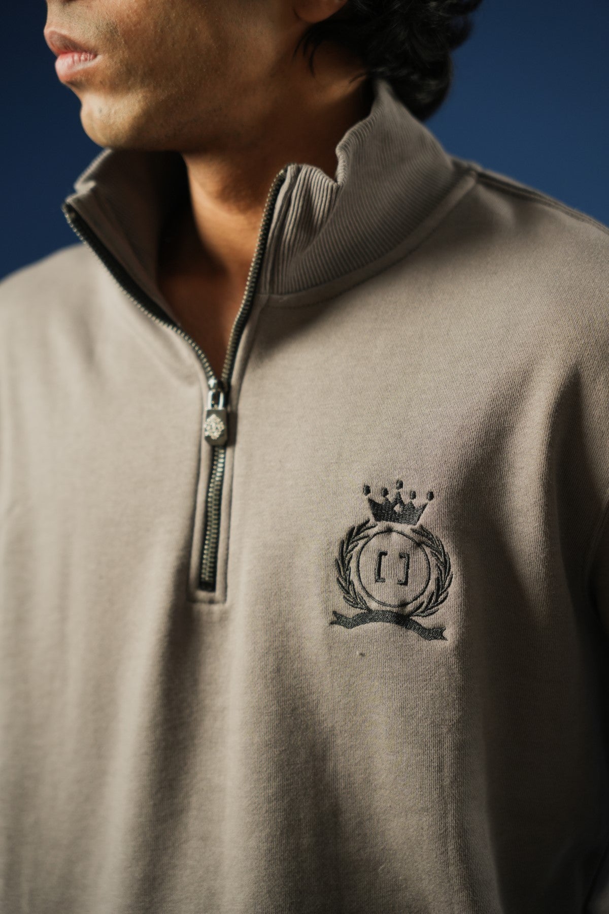 Mock Neck Sweatshirt - Brackets