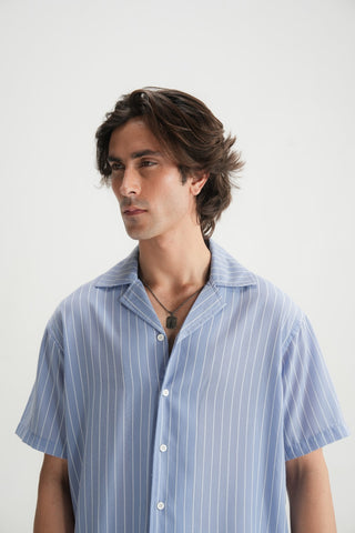 Resort Shirt in Soft Blue - Brackets