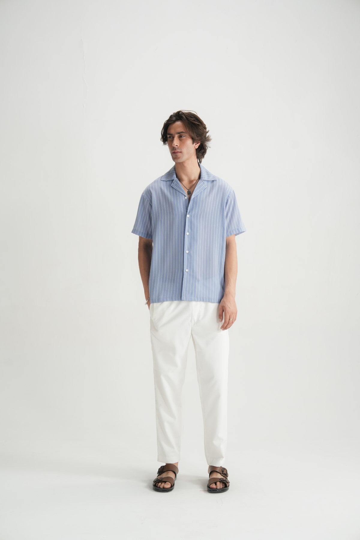 Resort Shirt in Soft Blue - Brackets