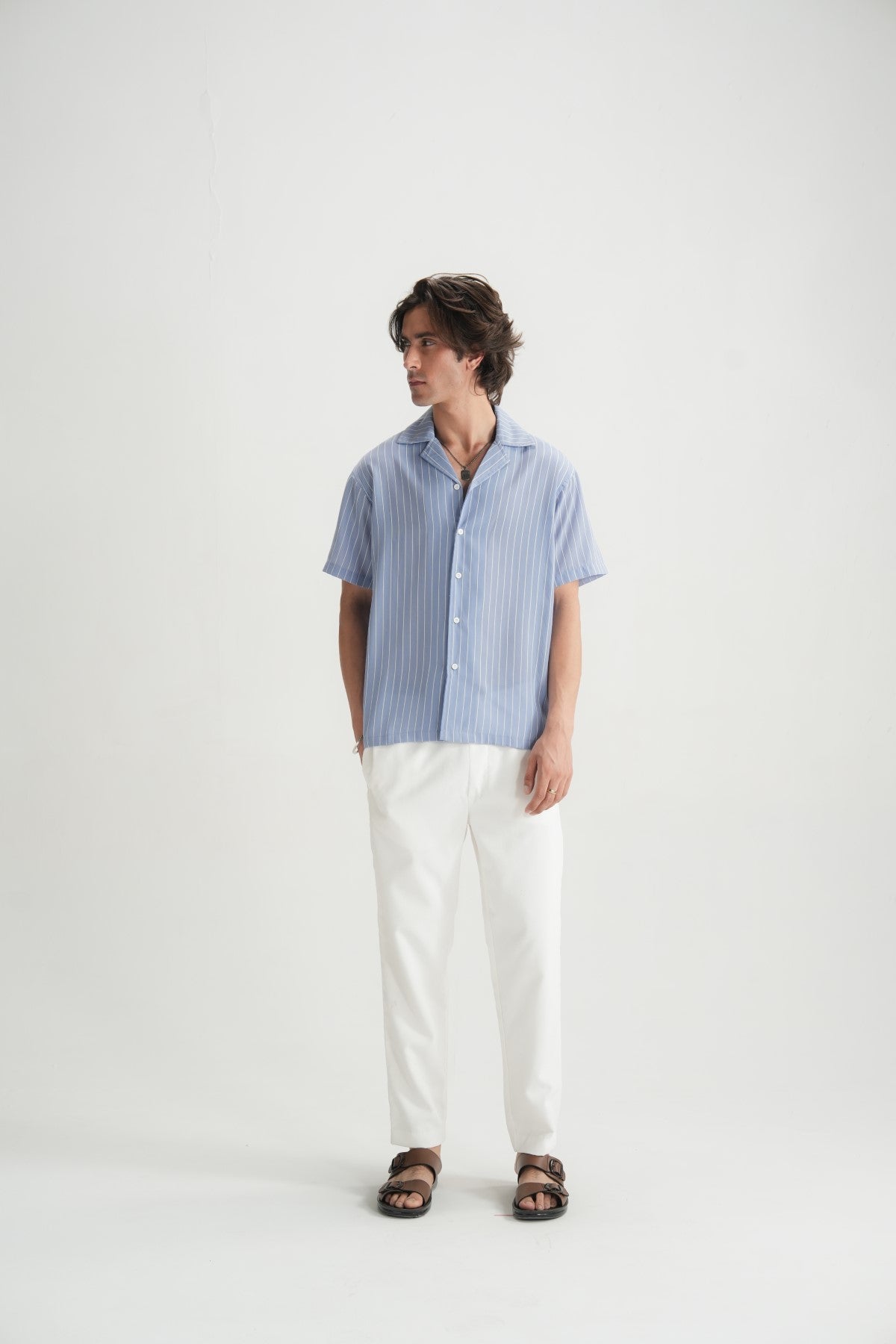 Resort Shirt in Soft Blue - Brackets