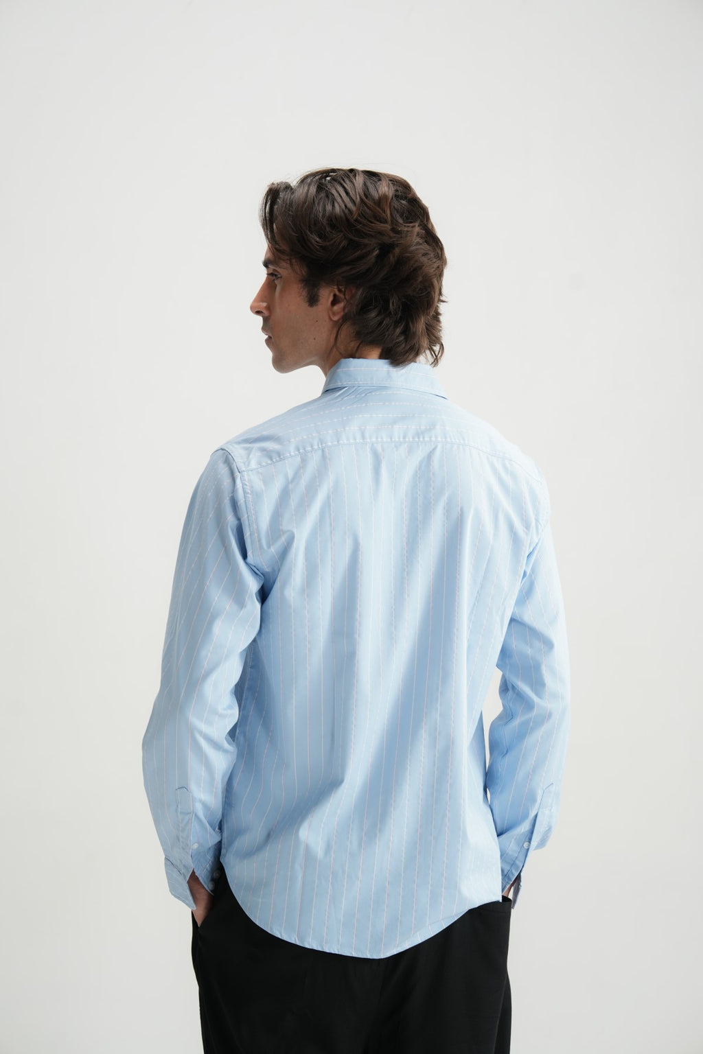 White Self-Pattern Classic Shirt - Brackets