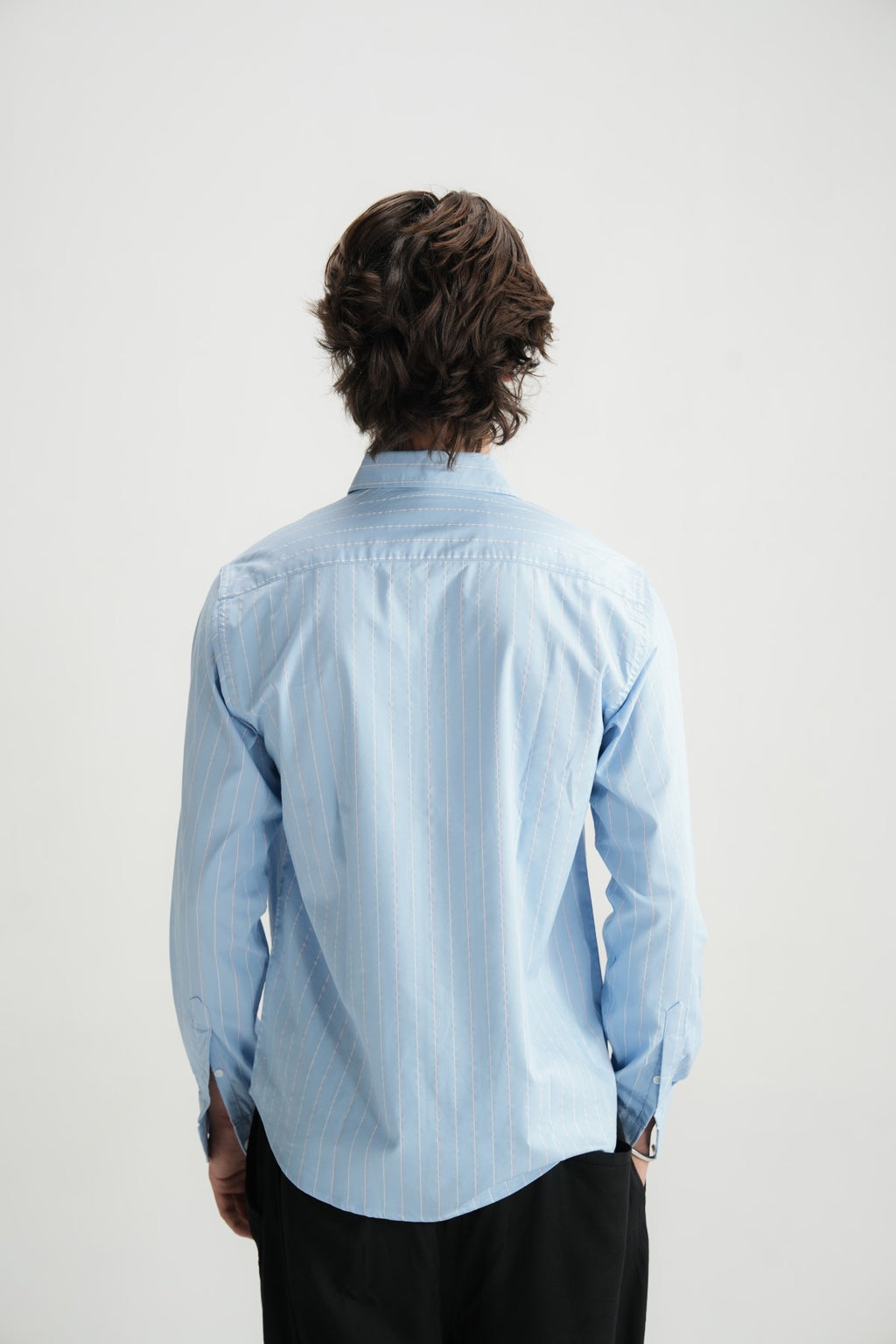 White Self-Pattern Classic Shirt - Brackets