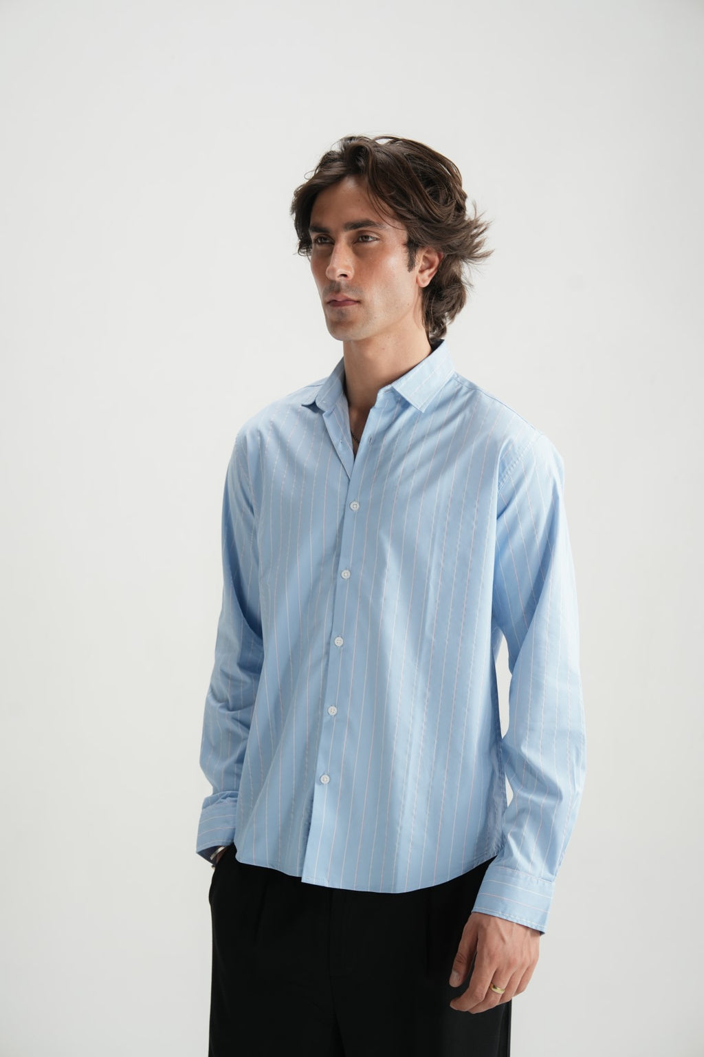 White Self-Pattern Classic Shirt - Brackets