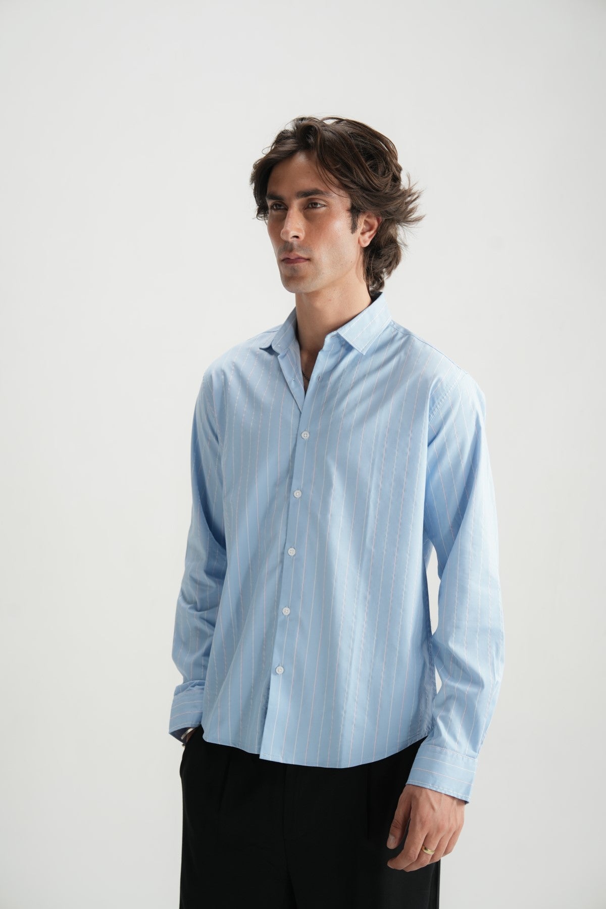 White Self-Pattern Classic Shirt - Brackets