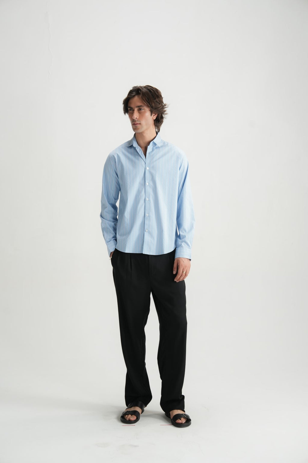 White Self-Pattern Classic Shirt - Brackets