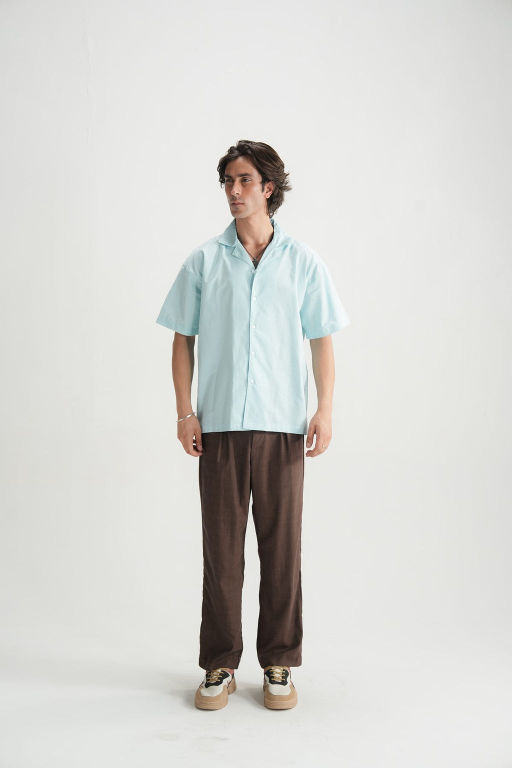Aqua Linen Resort Shirt - Brackets