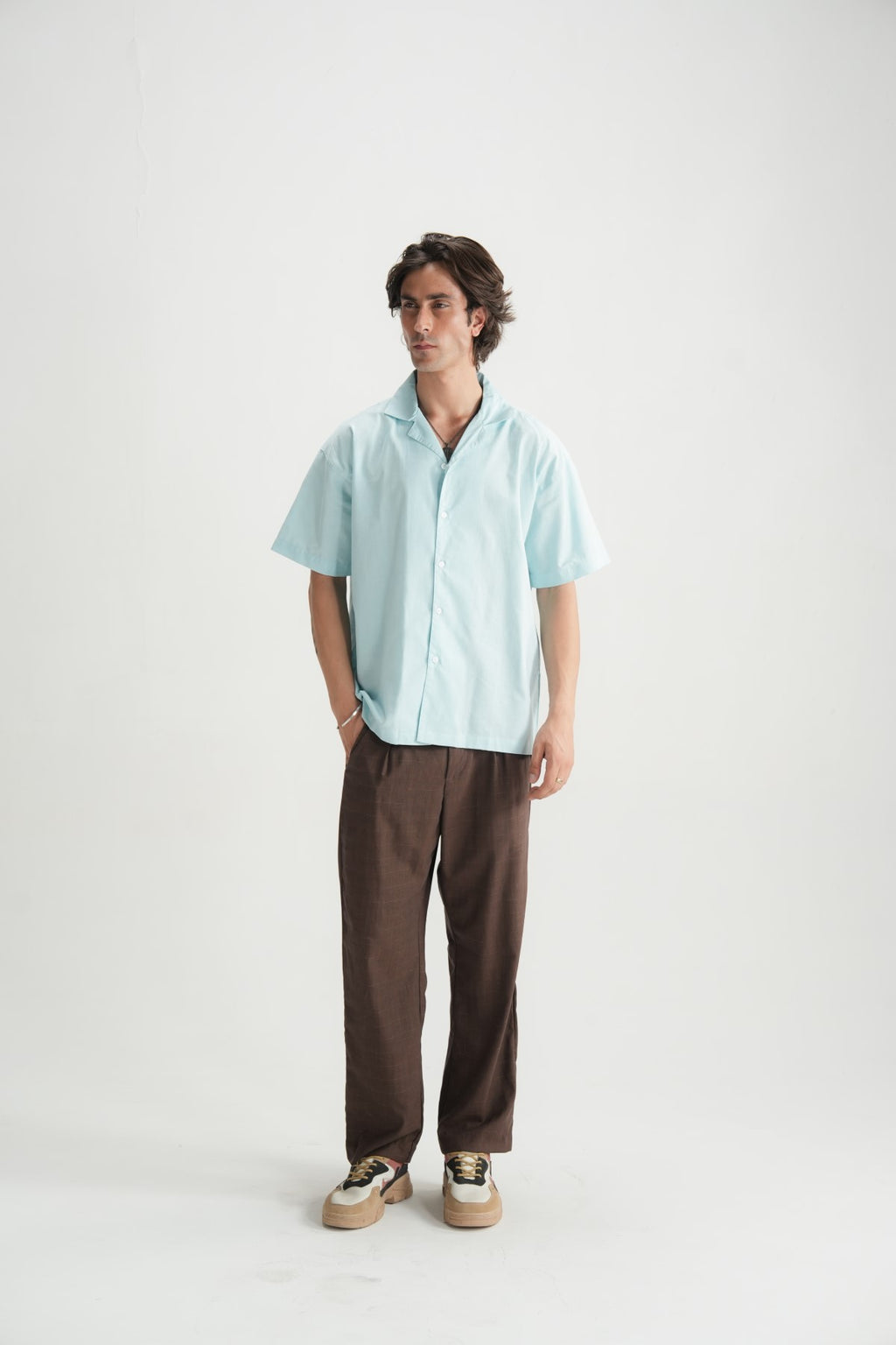 Aqua Linen Resort Shirt - Brackets