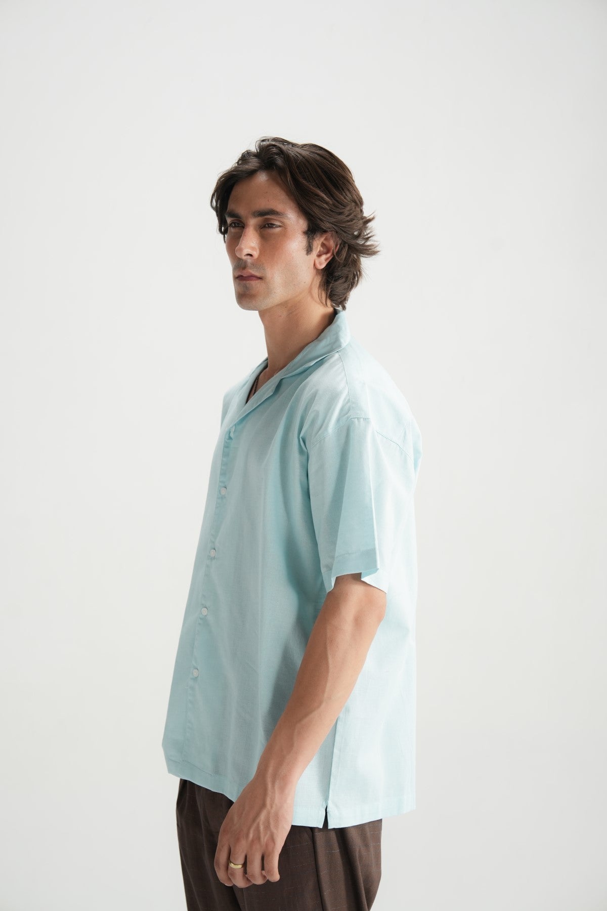 Aqua Linen Resort Shirt - Brackets
