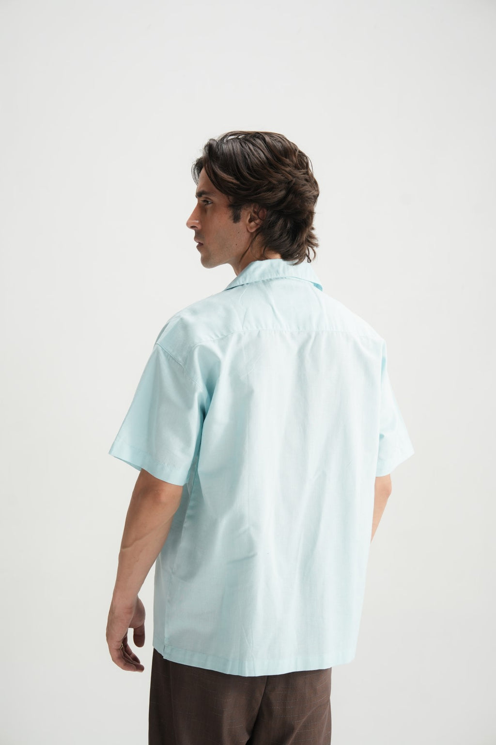 Aqua Linen Resort Shirt - Brackets