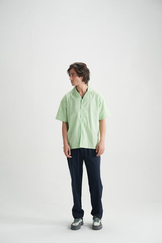 Arcadian Green Linen Resort Shirt - Brackets