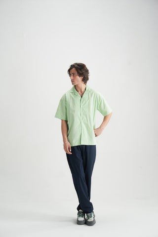 Arcadian Green Linen Resort Shirt - Brackets