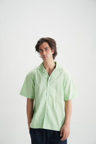 Arcadian Green Linen Resort Shirt - Brackets