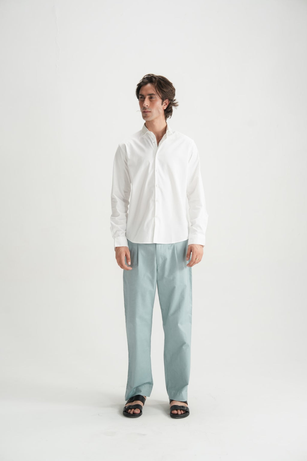 Classic White Button-Down Shirt - Brackets