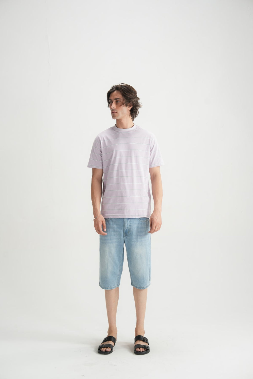 Lavender Striped Tee - Brackets