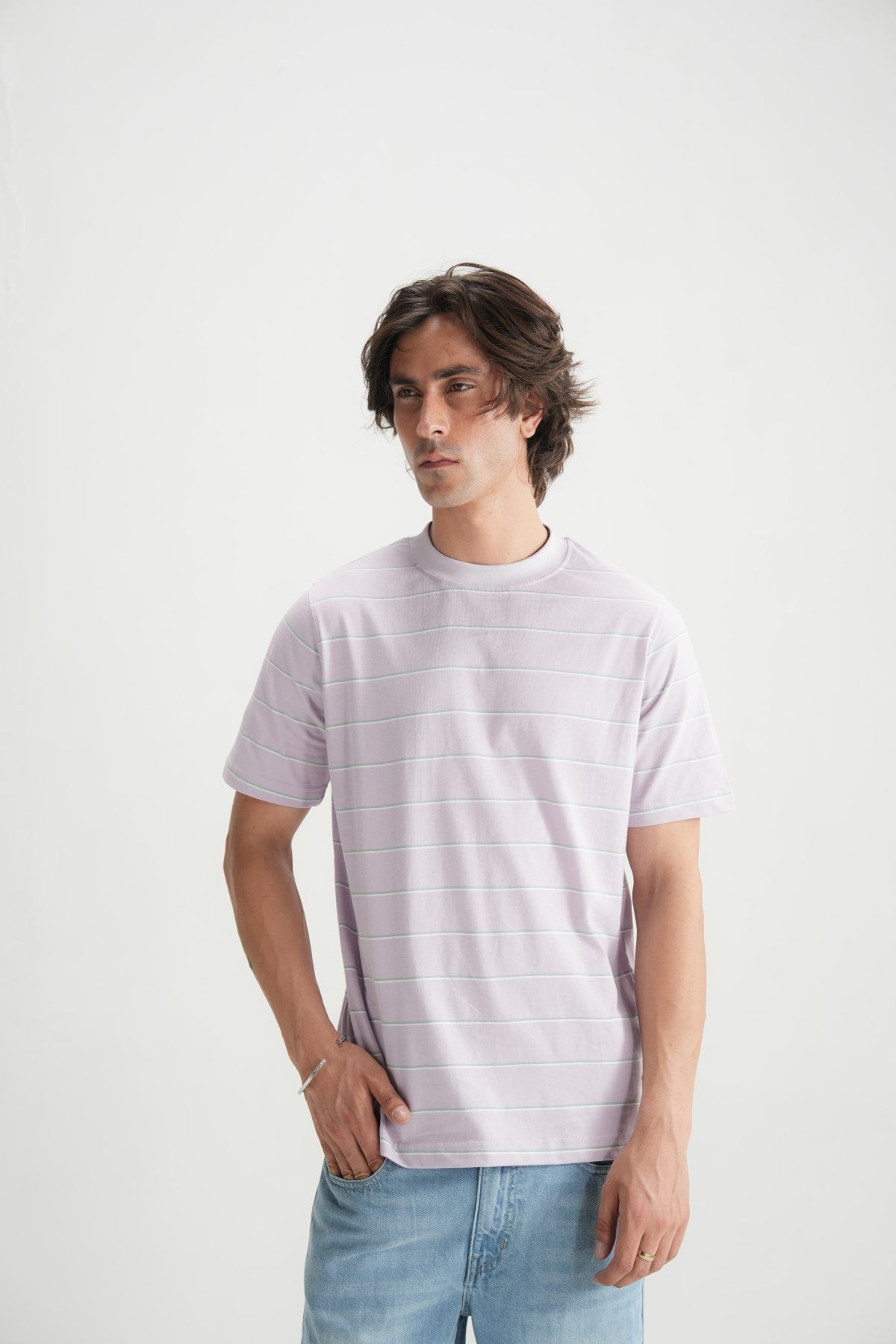 Lavender Striped Tee - Brackets